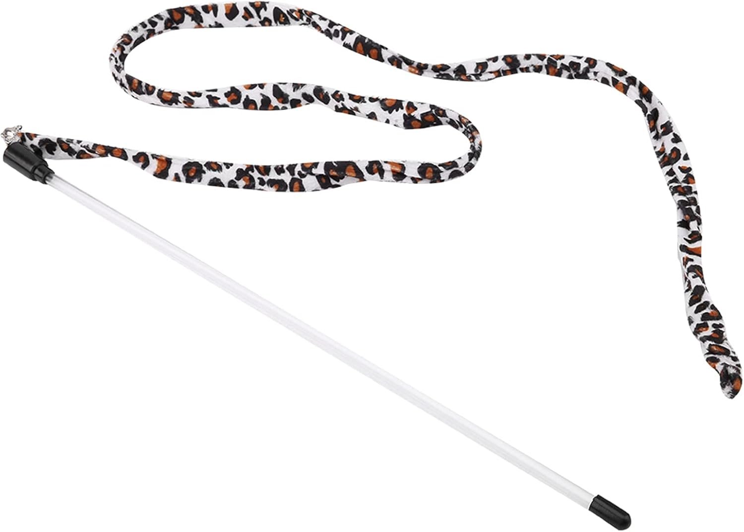 Leopard Cat Teaser, Print Tail Stick Chaser 1Pc Toy Teaser with Bell Cat Funny Toy, Pets Animals for Cats Dogs