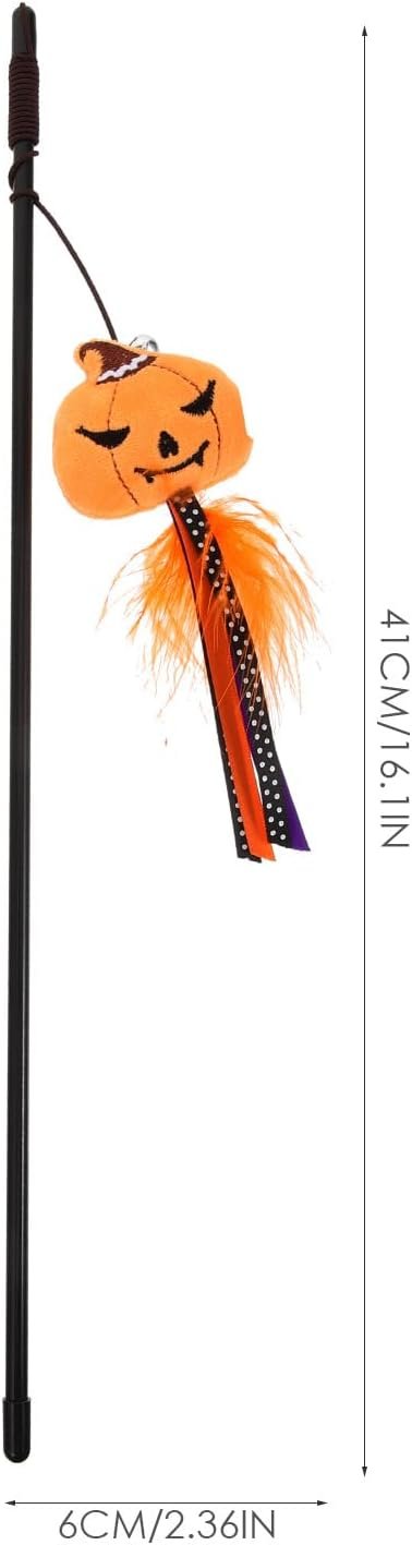 Halloween Cat Wand Toys, Interactive Cat Teasing Stick Multifunctional Wand Toy Kitten Stick Funny Pet Launcher