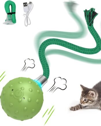 Interactive Cat Toys for Bored Indoor Adult Cats, Automatic Fast Move On Carpet, Bird Chirping & Motion Activated Cat Ball