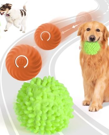 Interactive Ball for Dogs, Automatic Moving Dog Toy Ball with Cover, Bouncing & Rotating Electric Pet Balls for All Breed Sizes Dogs, Interactive Rolling Balls Dog Toys to Keep Them Busy (Green)