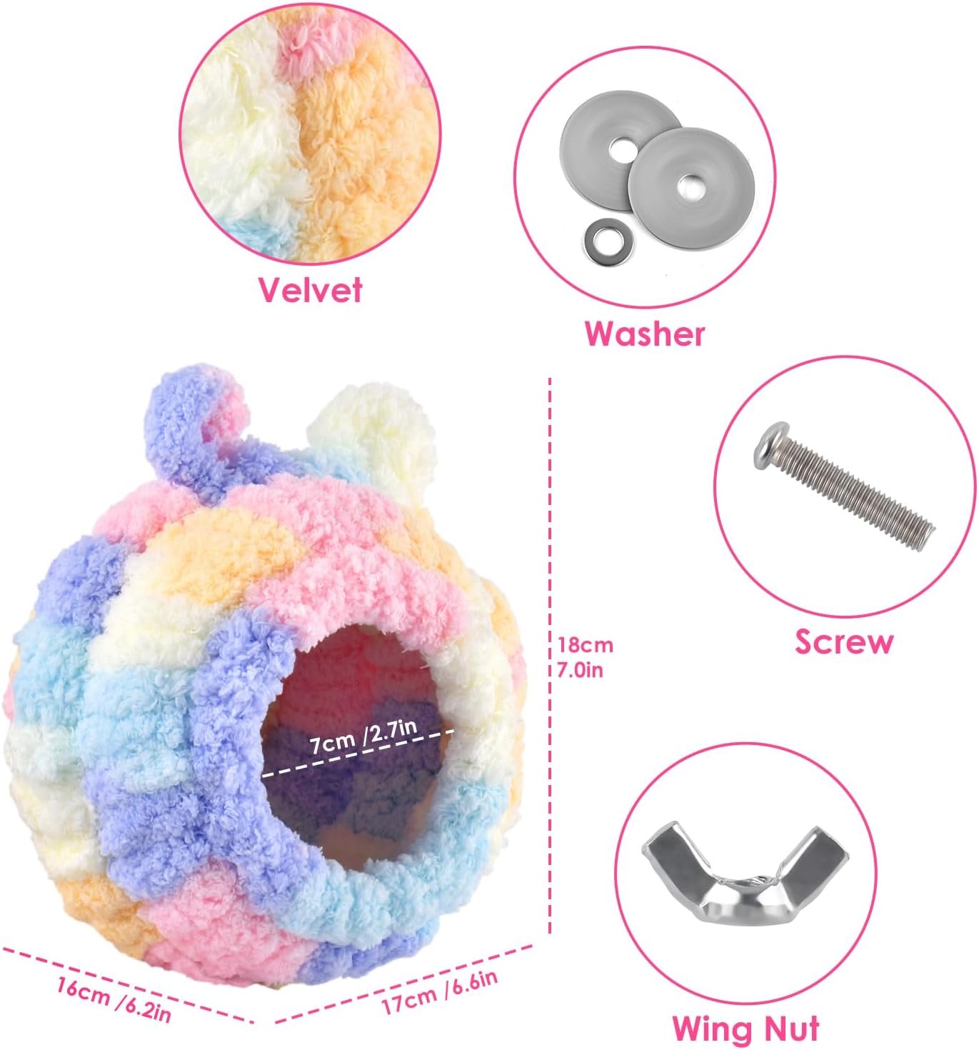 Lovebird Nest, Bird Breeding Bed Parrot Snuggle Hut Conure House for Budgie Cockatiel Conure Lovebird Canary Finch Hamster Small Pets