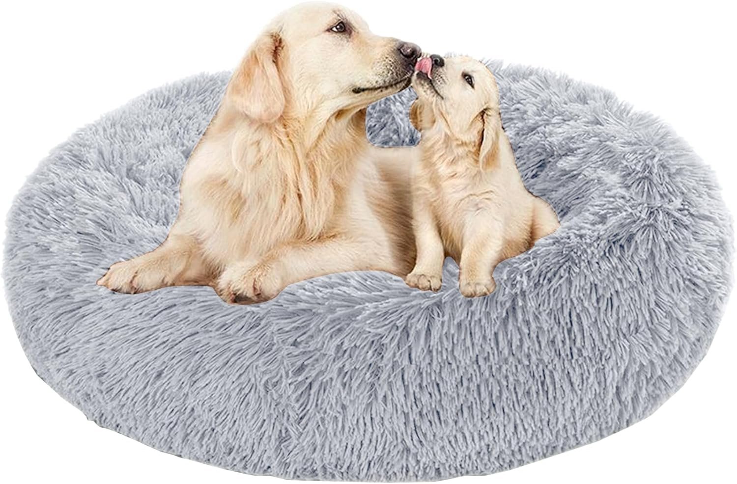 Pet Bed - Dog & Cat Sofa, Chew-resistant Donut Bed, Soft & Fluffy, Anti-Slip, Suitable for All Year