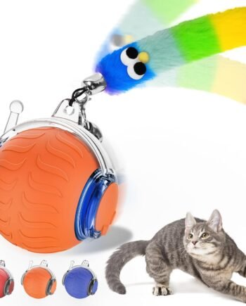 Interactive Cat Toy Ball for Indoor Cats, Automatic Moving Electric Rolling Cat Ball Toy, 3-Speed Modes Smart Kitten Toys with Sounds, USB Rechargeable for Bored Kittens/Adult Cats